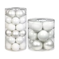 42x stuks glazen kerstballen wit 6 en 8 cm glans en mat