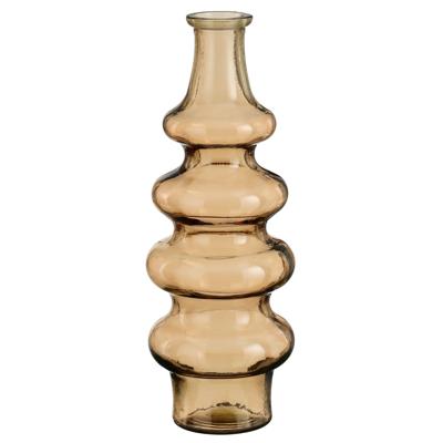 Bloemenvaas Sira - transparant glas - bruin - D14,5 x H40 cm - vaas - sierlijk model Bloemenvaas Sira - transparant glas - bruin - D14,5 x H40 cm - vaas - sierlijk model