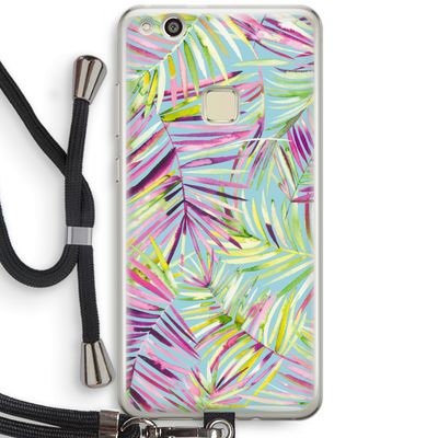 Tropical Palms Blue: Huawei Ascend P10 Lite Transparant Hoesje met koord