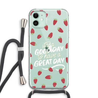 Don't forget to have a great day: iPhone 11 Transparant Hoesje met koord