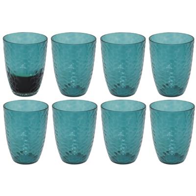 Drinkglas Estiva - 8x - blauw transparant - onbreekbaar kunststof - 380 ml