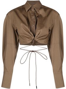 Jacquemus chemise La Chemise Plidao à coupe crop - Marron