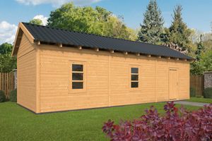 Lariks/Douglas Overkapping Hamar XL type 8 blank 990x445 cm- Zadeldak- Onbehandeld lariks Douglas hout- Tuindeco
