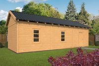 Lariks/Douglas Overkapping Hamar XL type 8 blank 990x445 cm- Zadeldak- Onbehandeld lariks Douglas hout- Tuindeco