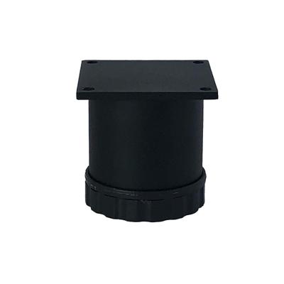 Stalen meubelpoot zwart rond ø 6 cm en hoogte 7-9 cm