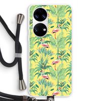 Flamingo party: Huawei P50 Transparant Hoesje met koord