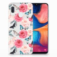 Samsung Galaxy A20e TPU Case Butterfly Roses - thumbnail