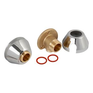 Riko muurplaat koppeling haaks met rozet 3/4" x 15 mm chroom