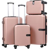 Lucceti - Kofferset 4-delig - Handbagage - Met wielen - Koffers - Trolley - Milaan - Rosé Gold - thumbnail