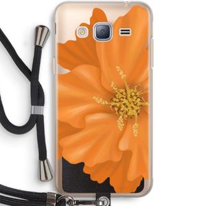 Orange Ellila flower: Samsung Galaxy J3 (2016) Transparant Hoesje met koord