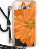 Orange Ellila flower: Samsung Galaxy J3 (2016) Transparant Hoesje met koord
