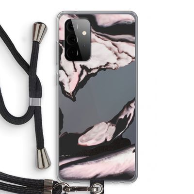 Roze stroom: Samsung Galaxy A72 5G Transparant Hoesje met koord