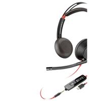 HP Poly Headset Blackwire C5220 Stereo USB- On Ear headset Computer Stereo Zwart Noise Cancelling - thumbnail