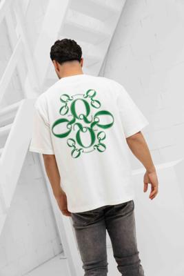 Quotrell Insignia T-Shirt Heren Wit/Groen - Maat L - Kleur: Wit | Soccerfanshop