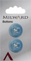 Milward Marmer Knoop Mat Blauw 20mm (2 stuks)