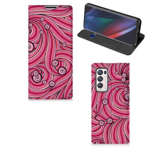 OPPO Find X3 Neo Bookcase Swirl Pink