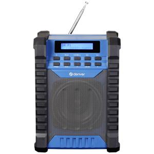 Denver WRD-60 Bouwradio DAB+, DAB, VHF (FM) AUX, FM, DAB+ Oplaadbaar, Spatwaterbestendig Zwart, Blauw