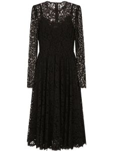 Dolce & Gabbana robe en dentelle à manches longues - Noir