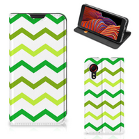 Samsung Galaxy Xcover 5 Hoesje met Magneet Zigzag Groen