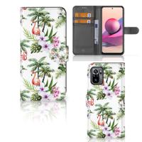 Xiaomi Redmi Note 10S | 10 4G | Poco M5s | Telefoonhoesje | Met pasjeshouder | Flamingo Palms