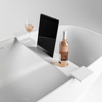 Mondiaz Easy Badplank - 12.5x86x4.2cm - Solid surface - Talc mat M80181Talc - thumbnail