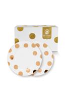 Pip Studio Set/2 Ontbijtborden Dot Delight Wit/Goud 21cm