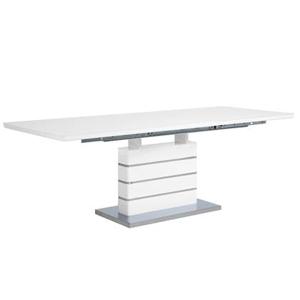 Beliani-HAMLER -Uitschuifbare eettafel-Wit-90 x 180|220 cm-MDF