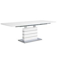 Beliani-HAMLER -Uitschuifbare eettafel-Wit-90 x 180|220 cm-MDF