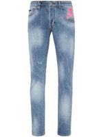 Philipp Plein skull-print straight-leg jeans - Bleu