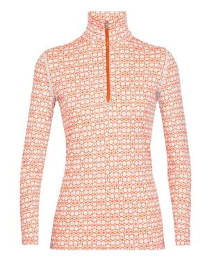 Icebreaker 250 Vertex LS Half Zip Alpine Geo Dames Thermoshirt Snow/Flash S