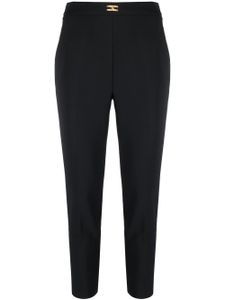 Elisabetta Franchi pantalon de tailleur à plaque logo - Noir