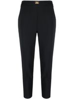 Elisabetta Franchi pantalon de tailleur à plaque logo - Noir