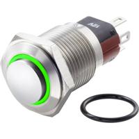 TRU COMPONENTS TC-7495036 TC-GQ16-KH-11E/J/G/12V/S Vandalismebestendige drukschakelaar 48 V/DC 2 A 1x uit/(aan) Moment Groen IP65 1 stuk(s)