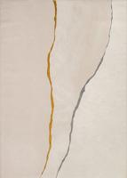 Karpet24 Creation Vloerkleed - Strakke Abstracte Stijl met Goud-Grijs Contrast op Crème-240 x 340 cm