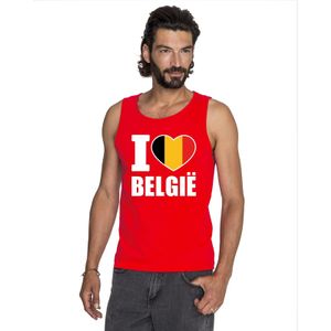 I love Belgie supporter mouwloos shirt rood heren 2XL  -