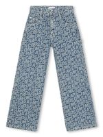 Marc Jacobs Kids jean droit à logo imprimé - Bleu