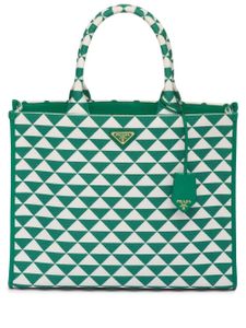 Prada sac cabas à design brodé - Vert