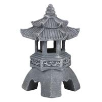 Buiten/tuin Aziatische Pagode lamp/verlichting - Solar - LED - D17 x H25 cm - Sfeer lamp - thumbnail