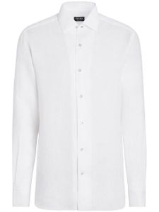 Zegna chemise en lin à manches longues - Blanc