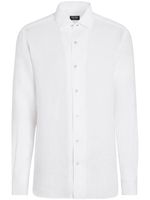 Zegna chemise en lin à manches longues - Blanc - thumbnail