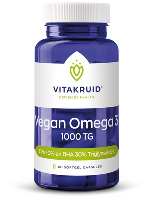 Vitakruid Vegan Omega 3 1000 Tryglyceriden 300 DHA 100 EPA 90