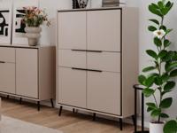 Hoge commode ANOLARO 4 deuren zand Hoge commode ANOLARO 4 deuren zand