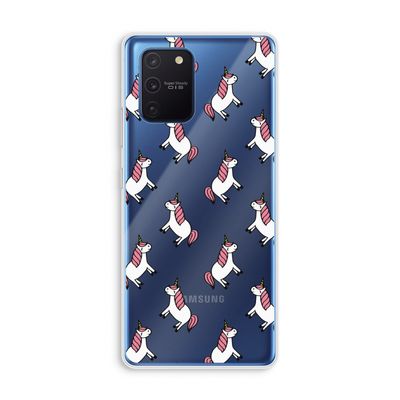 Eenhoorns overal: Samsung Galaxy Note 10 Lite Transparant Hoesje