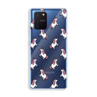 Eenhoorns overal: Samsung Galaxy Note 10 Lite Transparant Hoesje