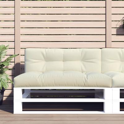 VidaXL Palletkussen 120x40x12 cm stof crèmekleurig