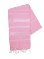 The One Towelling Hamamdoek Pink/Wit - thumbnail