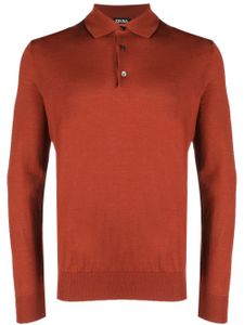 Zegna polo en maille à manches longues - Orange