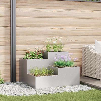 Tuin Bloempot Zilver 100 x 100 x 60 cm Roestvrij staal