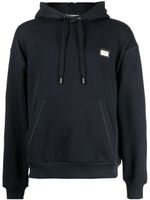 Dolce & Gabbana hoodie en coton à patch logo - Bleu - thumbnail