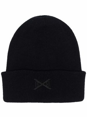 Barrie bonnet en cachemire à logo brodé - Noir